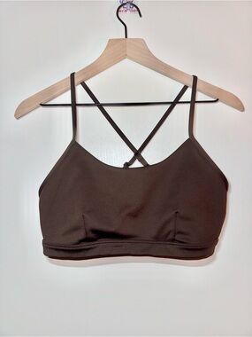 Alo Airlift Intrigue Sports Bra Espresso Brown Women Size Large